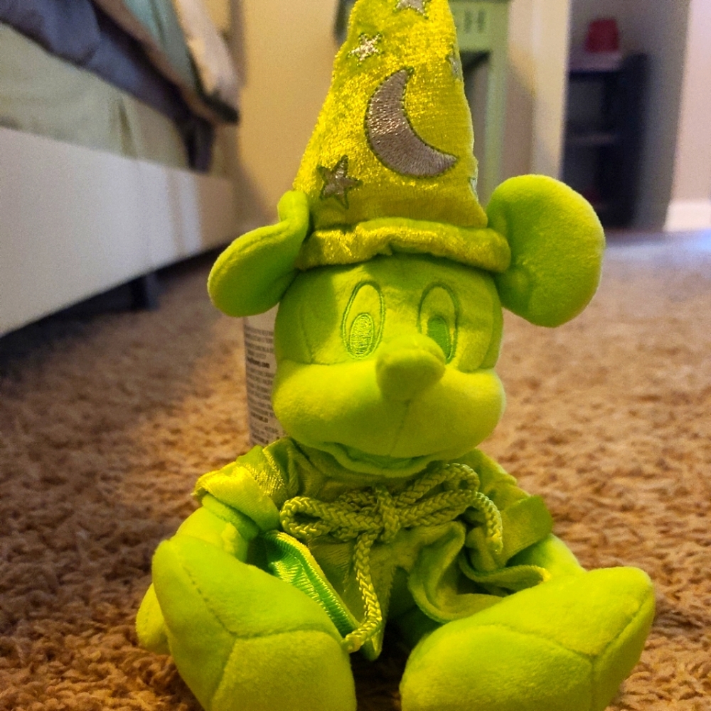New Green Disney Sorcerer Mickey Ink and Paint Plush
